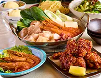 【韓国満喫コース】カンジャンセウ・ヤンニョムチキン・麻辣湯鍋